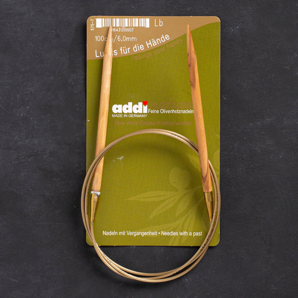 Addi Olive Wood 6 mm 100 cm Zeytin Ağacı Misinalı Örgü Şişi - 575-7