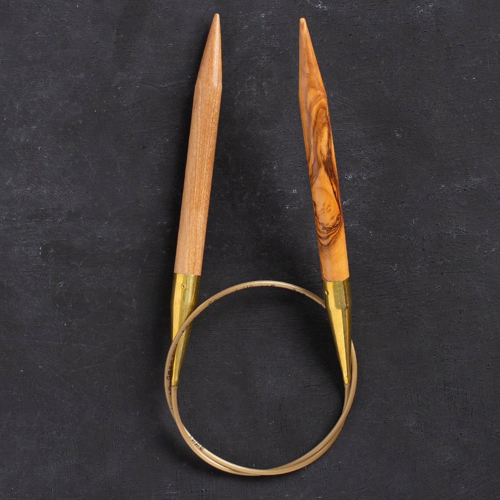 Addi Olive Wood 10 mm 60 cm Zeytin Ağacı Misinalı Örgü Şişi - 575-7