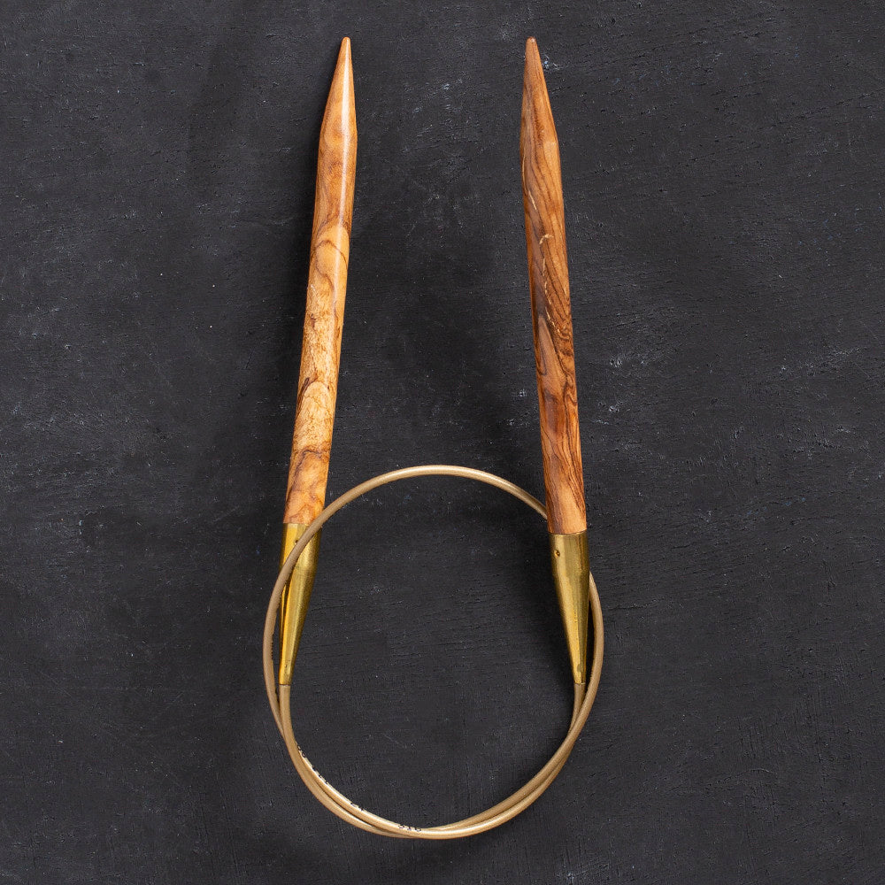 Addi Olive Wood 8 mm 60 cm Zeytin Ağacı Misinalı Örgü Şişi - 575-7