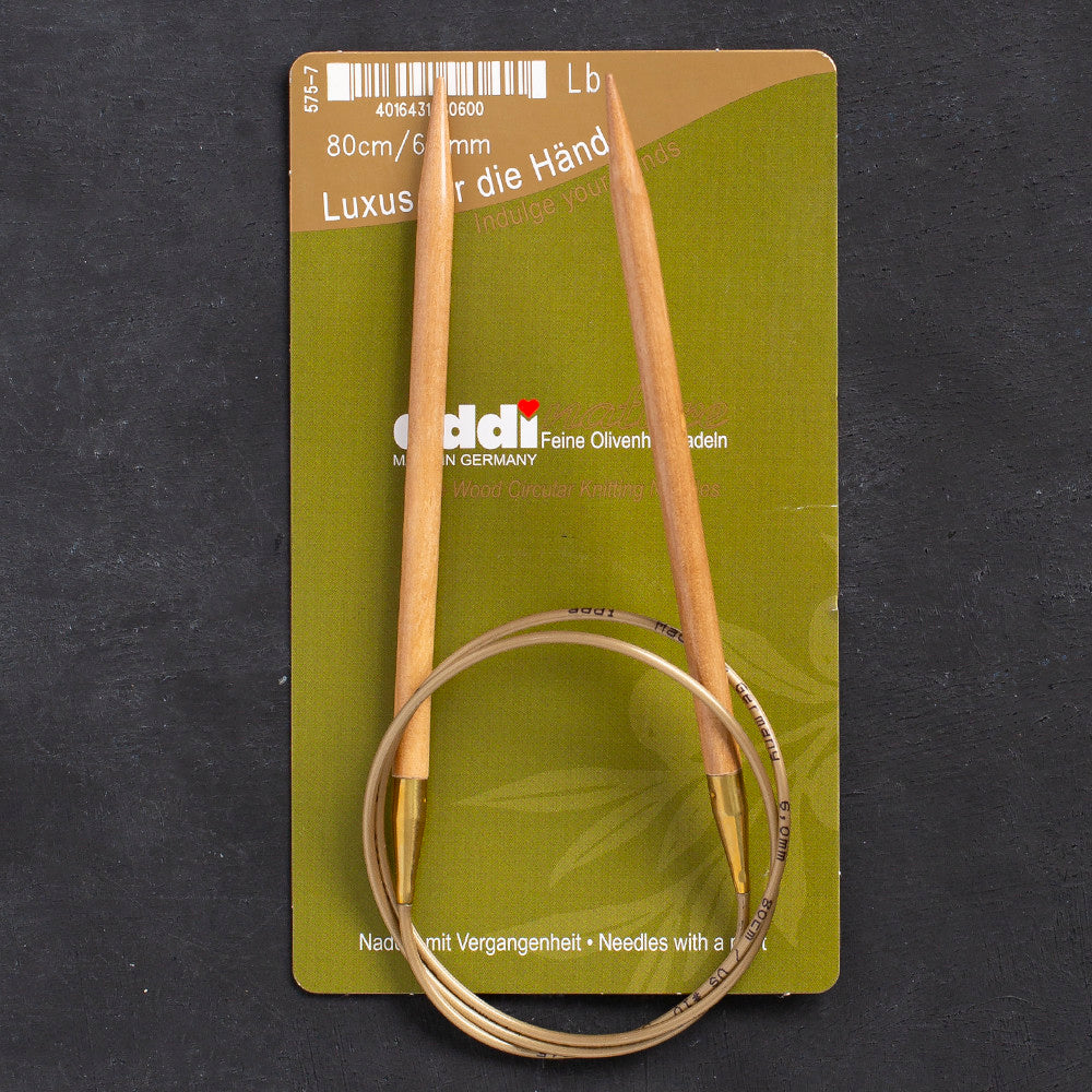 Addi Olive Wood 6 mm 80 cm Zeytin Ağacı Misinalı Örgü Şişi - 575-7