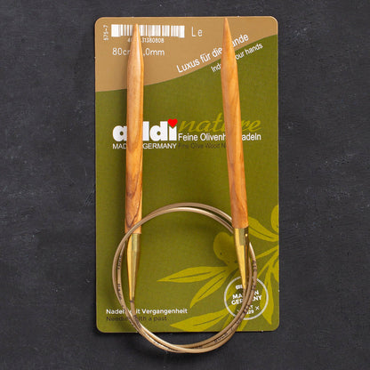 Addi Olive Wood 8 mm 80 cm Zeytin Ağacı Misinalı Örgü Şişi - 575-7