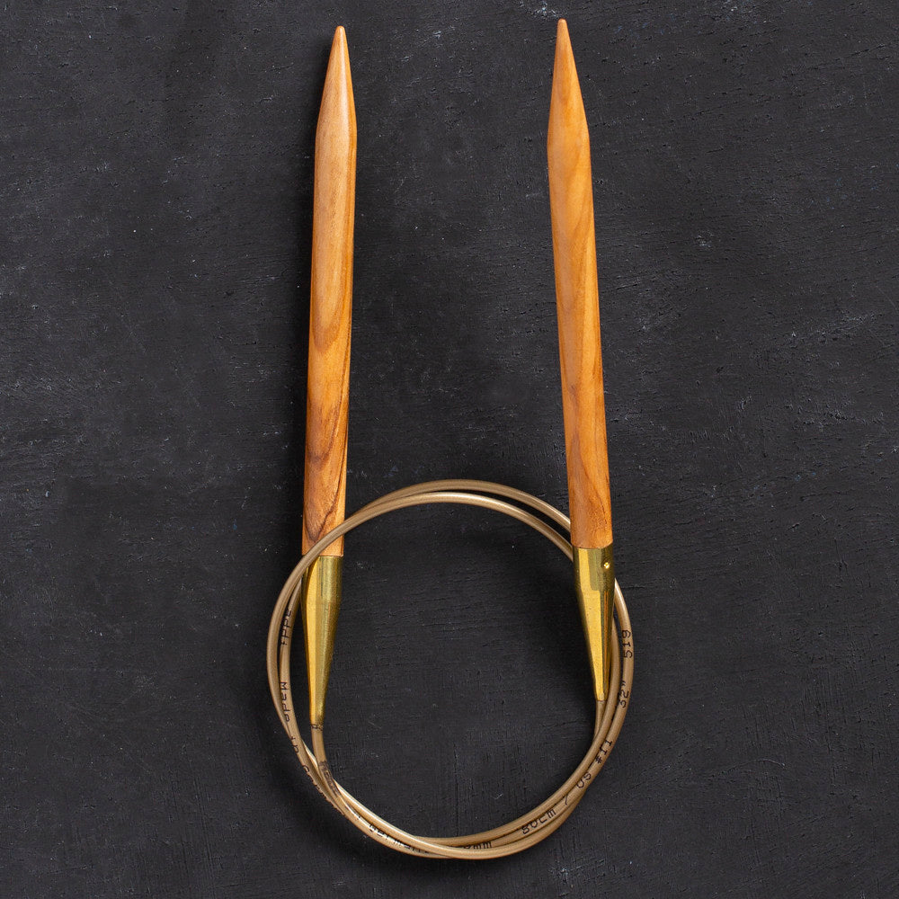 Addi Olive Wood 8 mm 80 cm Zeytin Ağacı Misinalı Örgü Şişi - 575-7
