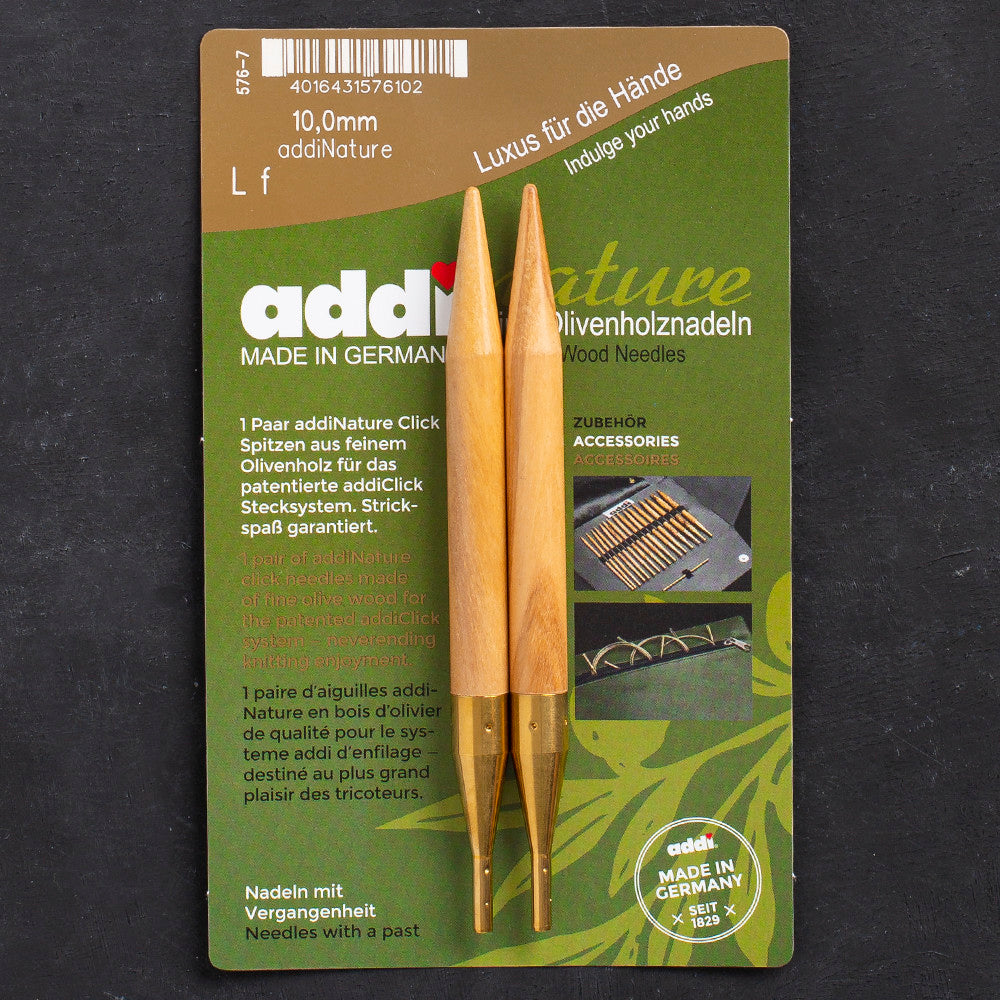 Addi Nature Olive Wood Click 10mm 13cm Misinalı Şiş Ucu - 576-2