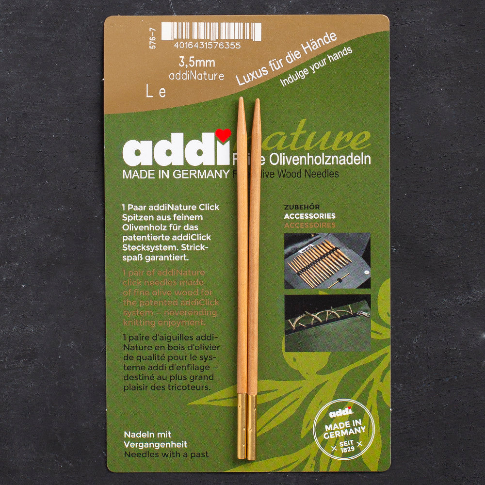 Addi Nature Olive Wood Click 3.5mm 13cm Misinalı Şiş Ucu - 576-2