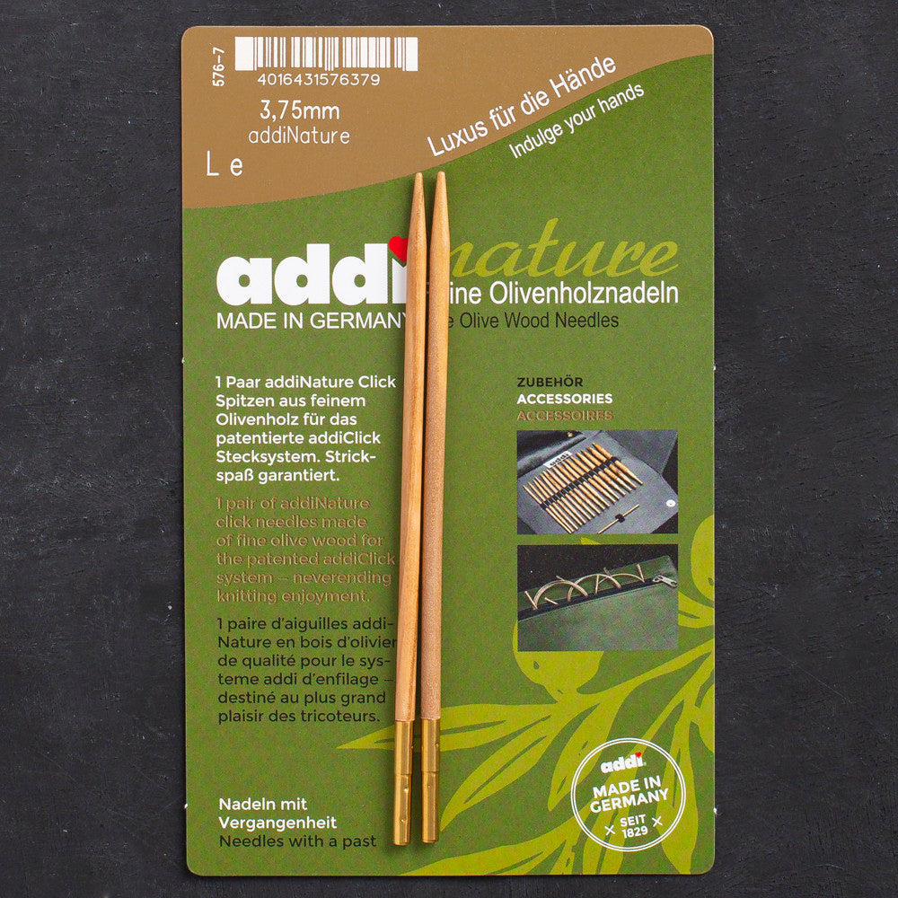 Addi Nature Olive Wood Click 3.75mm 13cm Misinalı Şiş Ucu - 576-2