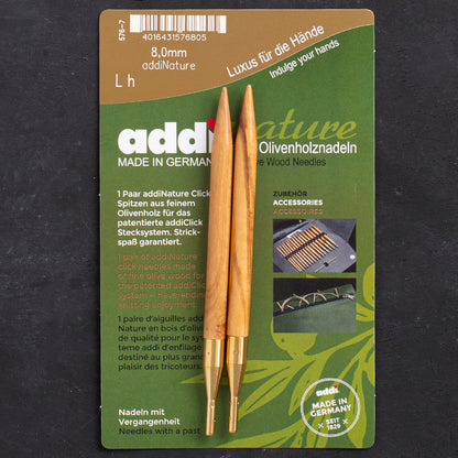 Addi Nature Olive Wood Click 8mm 13cm Misinalı Şiş Ucu - 576-2