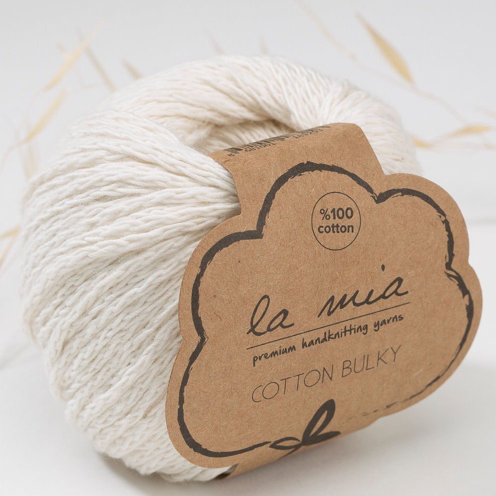 La Mia Cotton Bulky Kırık Beyaz Zincir El Örgü İpi - P3