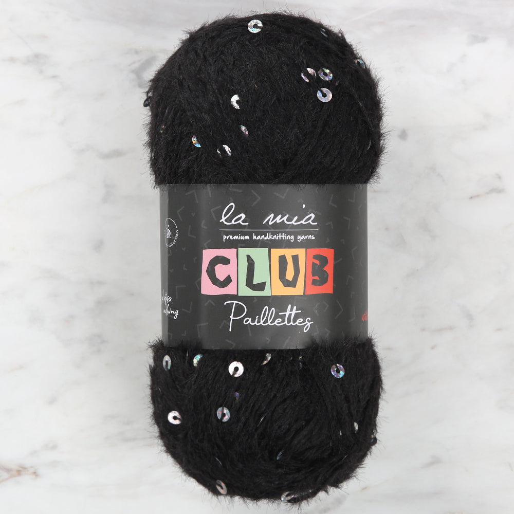 La Mia Club Paillettes Siyah El Örgü İpi - 606