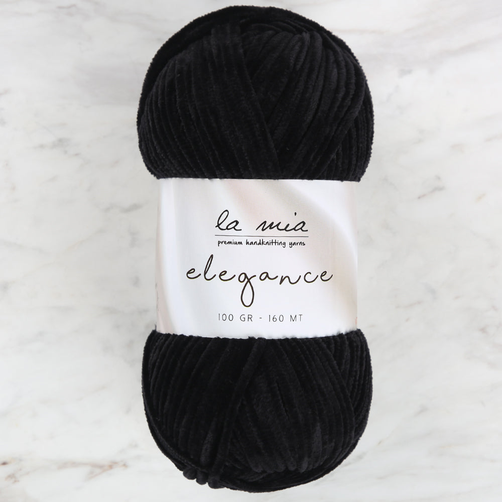 La Mia Elegance Kadife Siyah El Örgü İpi - L902