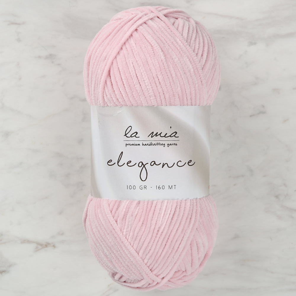 La Mia Elegance İnce Kadife El Örgü İpi Pembe - L924