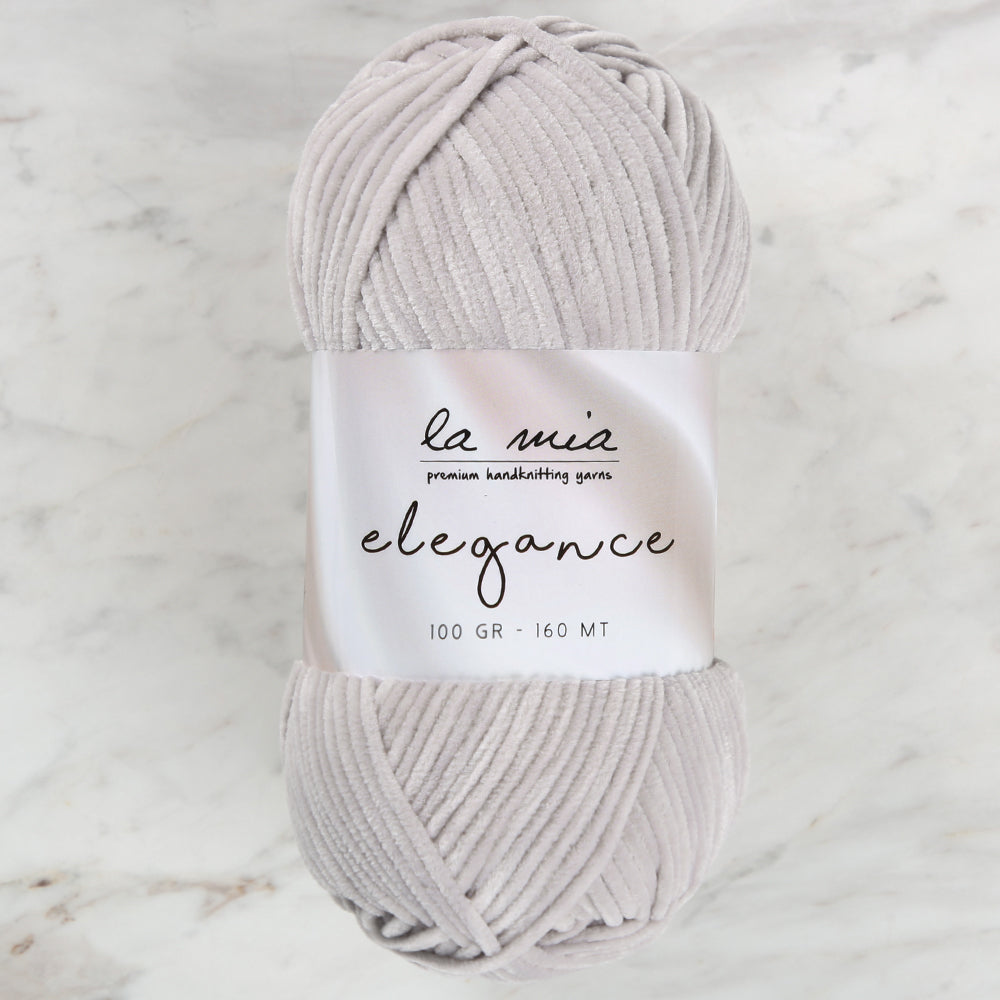 La Mia Elegance Kadife Gri El Örgü İpi - L942