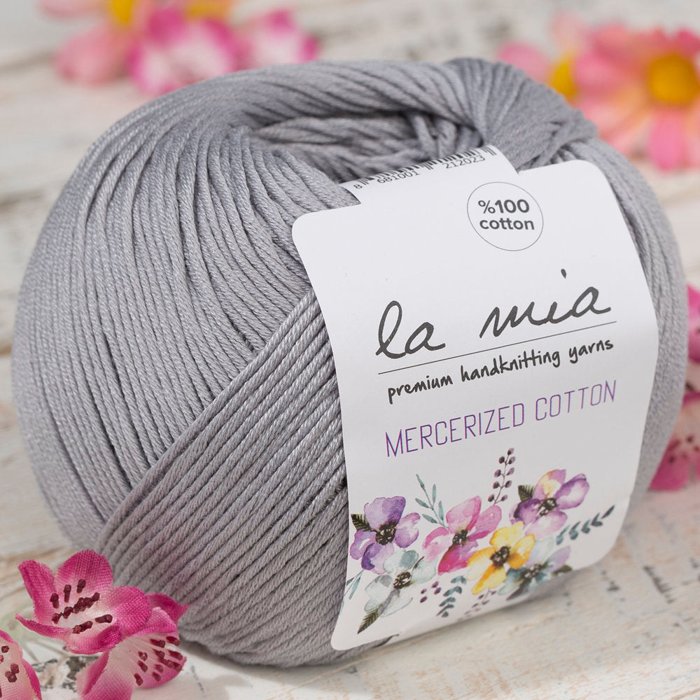 La Mia Mercerized Cotton Gri El Örgü İpi - 232