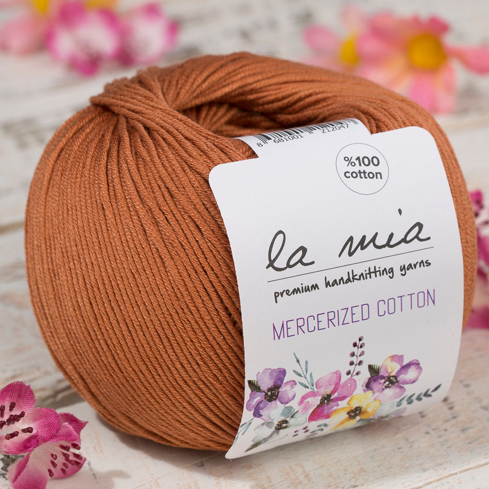 La Mia Mercerized Cotton Açık Kahverengi El Örgü İpi - 211