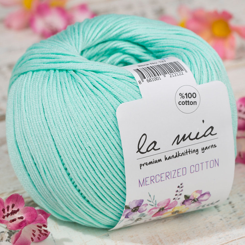 La Mia Mercerized Cotton Açık Yeşil El Örgü İpi - 137