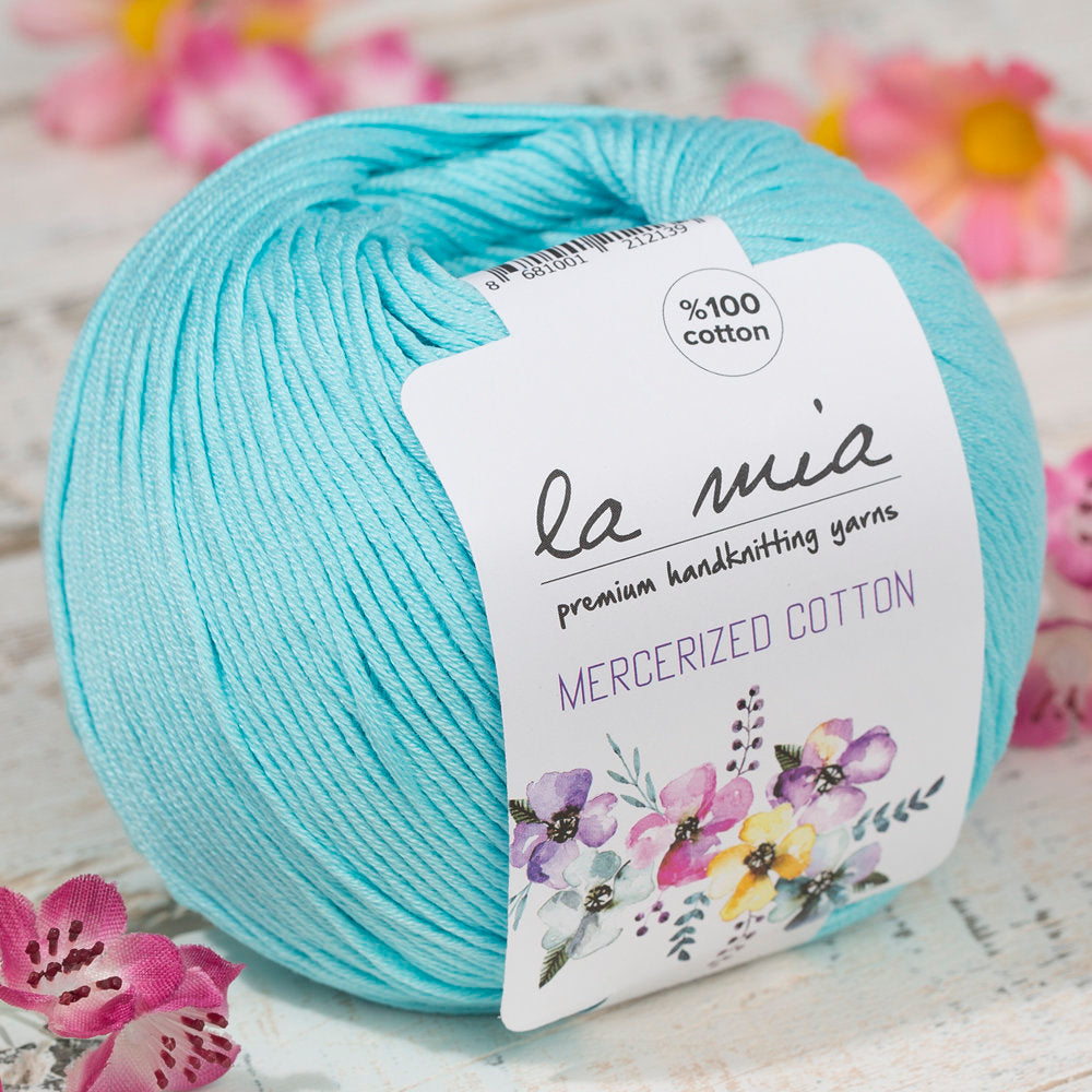 La Mia Mercerized Cotton Açık Mavi El Örgü İpi - 123