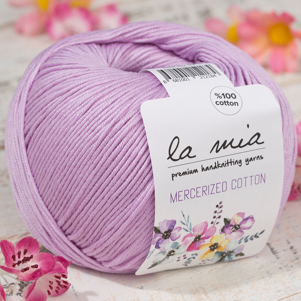 La Mia Mercerized Cotton Açık Mor El Örgü İpi - 53