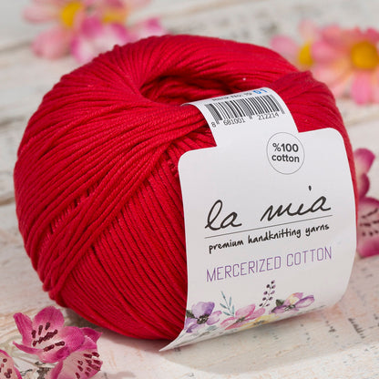 La Mia Mercerized Cotton Kırmızı El Örgü İpi - 19