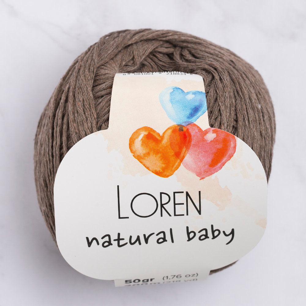 Loren Natural Baby Kahverengi El Örgü İpi - R033