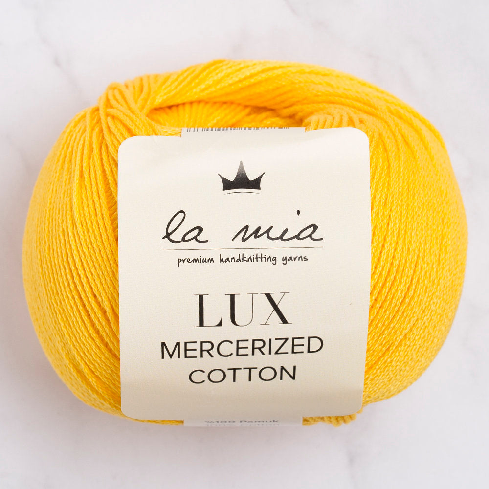 La Mia Lux Mercerized Cotton Koyu Sarısı El Örgü İpi - 181