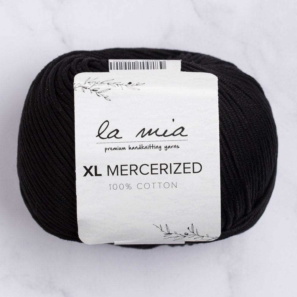 La Mia XL Mercerized Siyah El Örgü İpi - 1