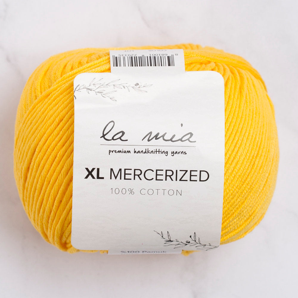 La Mia XL Mercerized Koyu Sarı El Örgü İpi - 181
