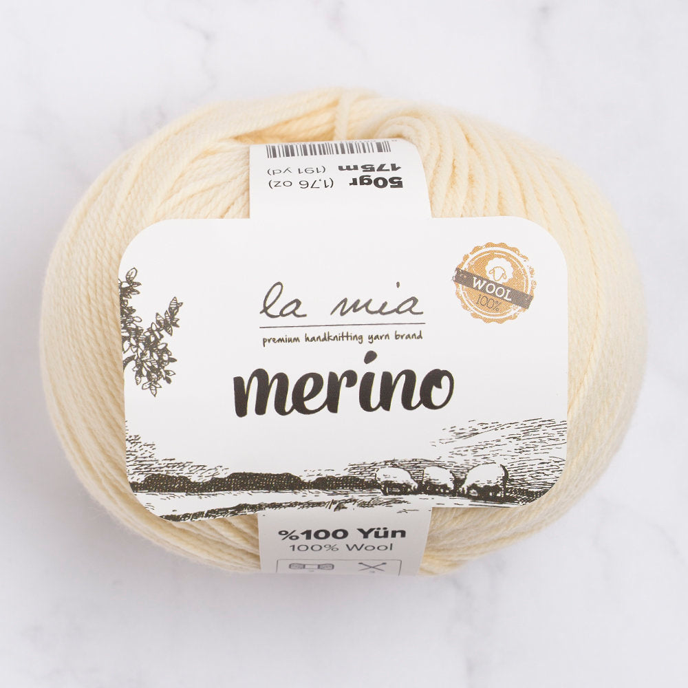 La Mia Merino Krem El Örgü İpi - L075