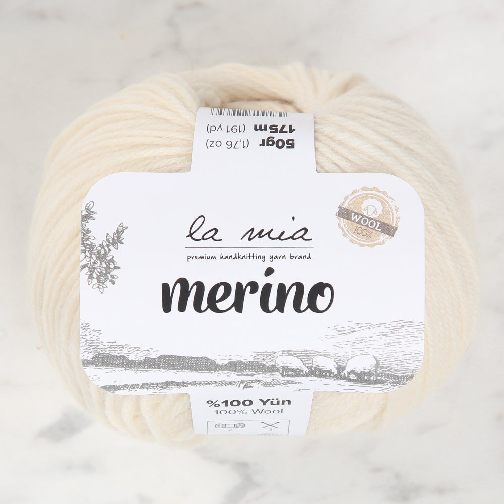 La Mia Merino Krem El Örgü İpi - L051