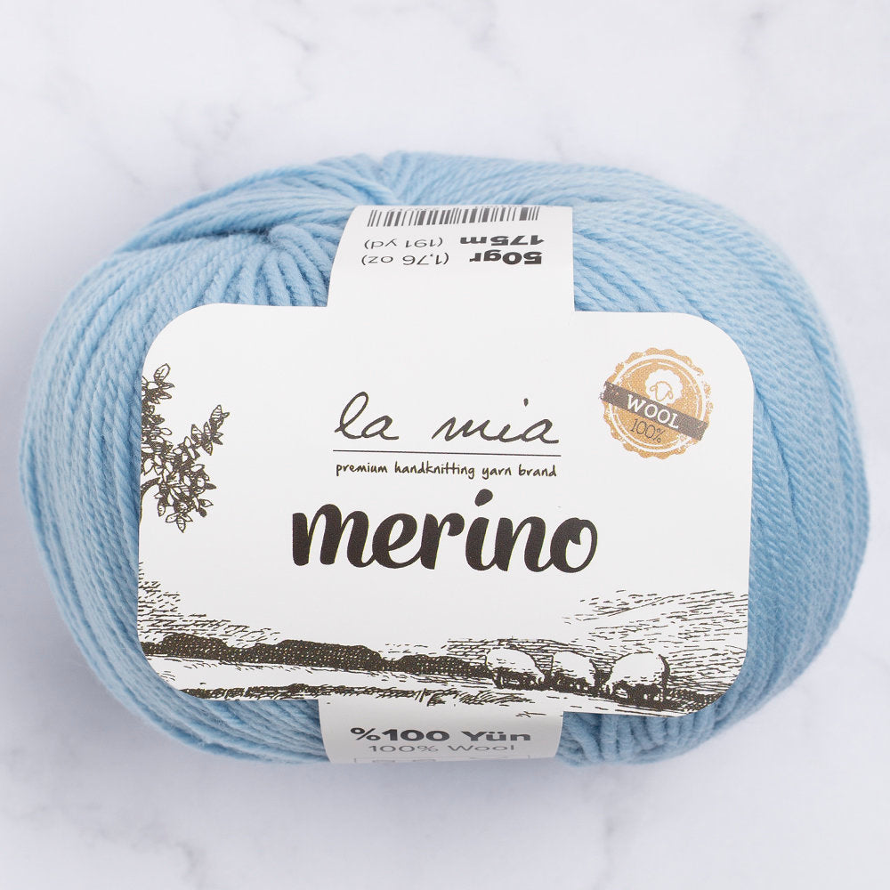 La Mia Merino Mavi El Örgü İpi - L095