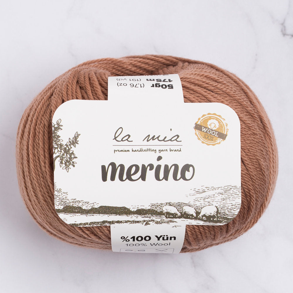 La Mia Merino Kahverengi El Örgü İpi - L137