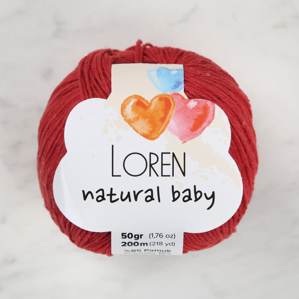 Loren Natural Baby Bordo El Örgü İpi - R099