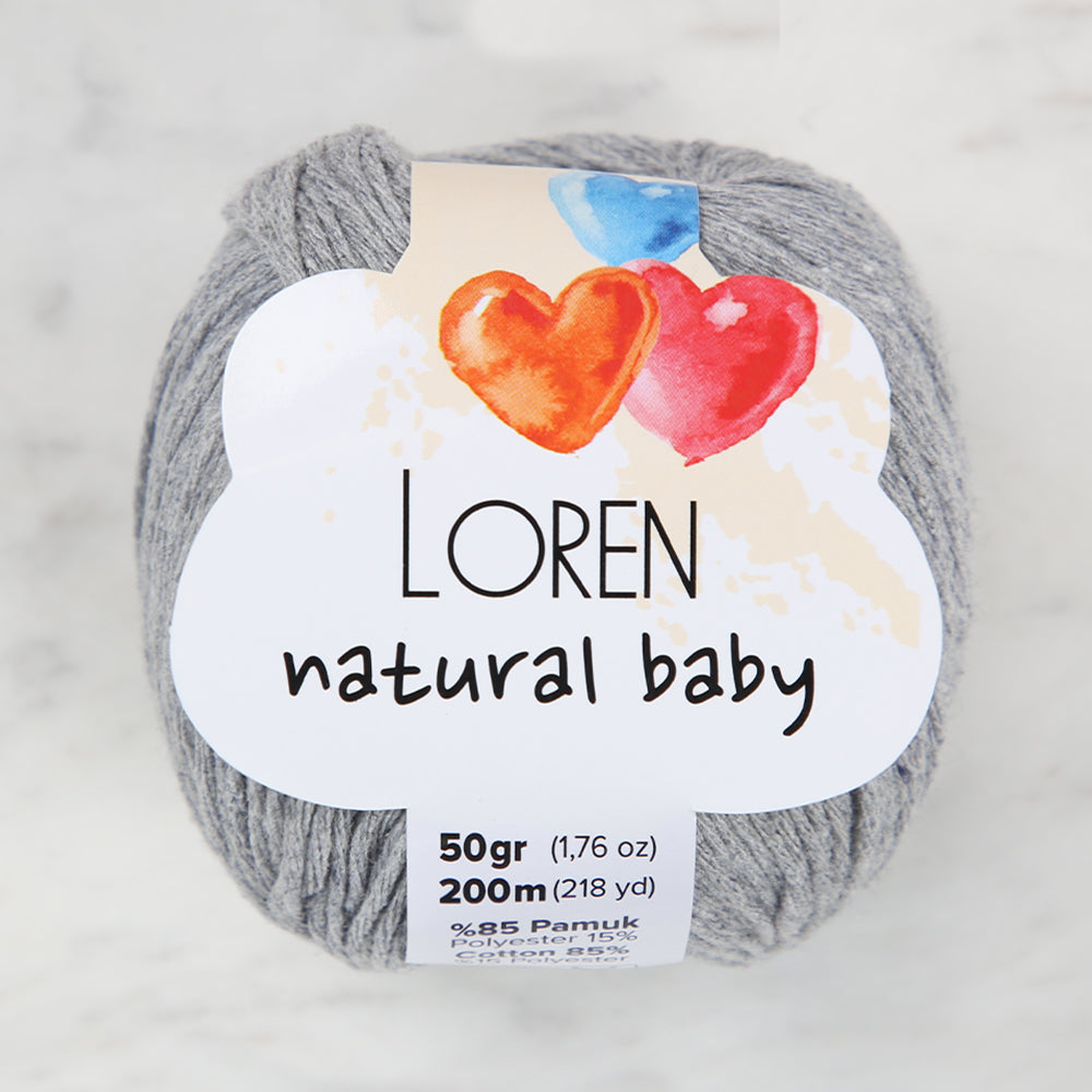 Loren Natural Baby Açık Gri El Örgü İpi - R079