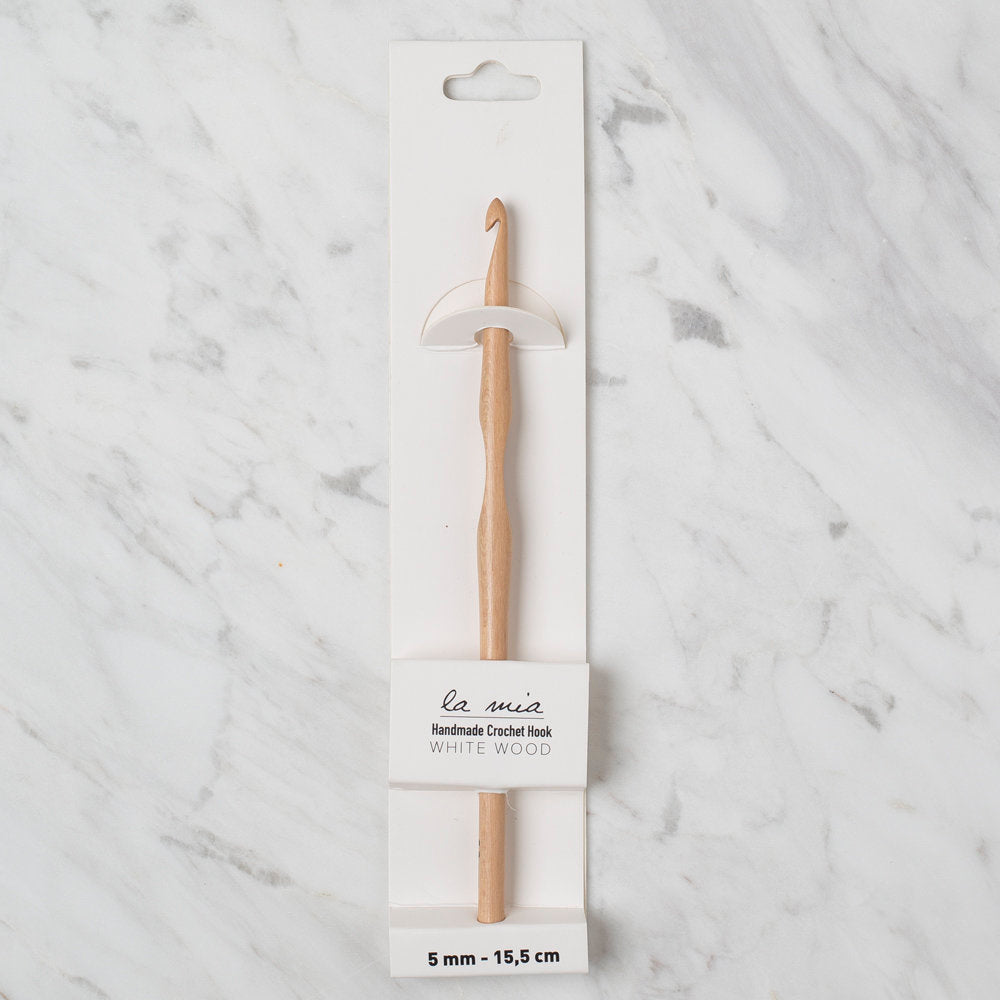 La Mia Whitewood 5 mm 15.5 cm Ahşap Yün Tığ