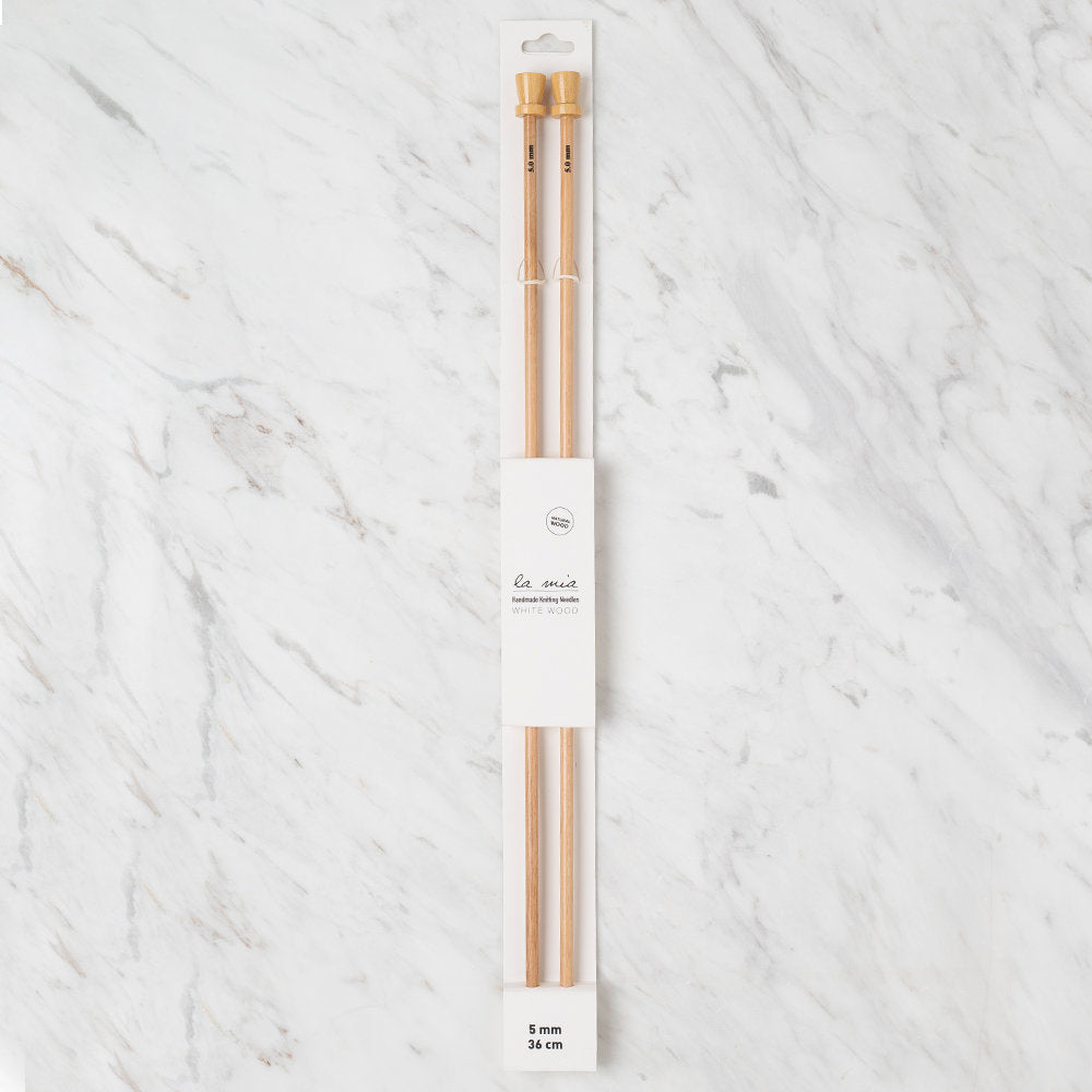 La Mia Whitewood 5 mm 36 cm Ahşap Örgü Şişi