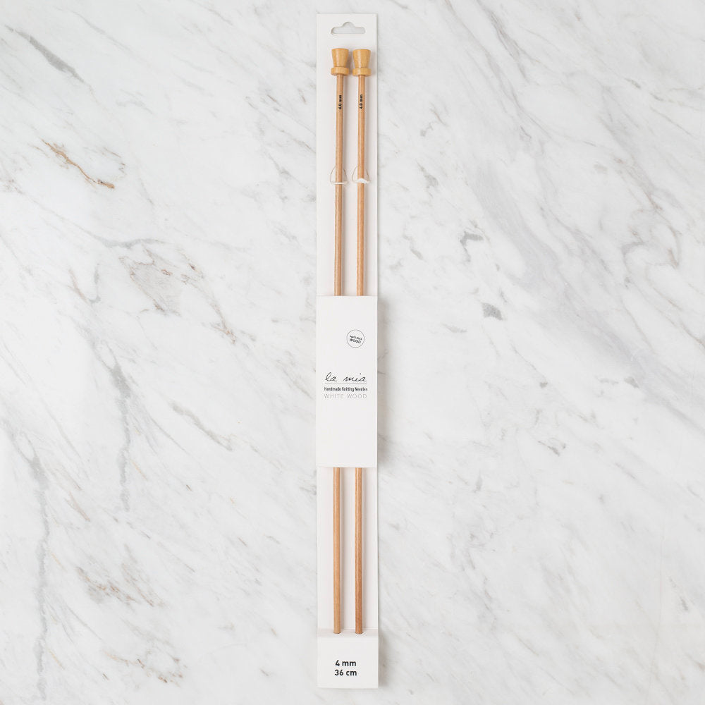 La Mia Whitewood 4 mm 36 cm Ahşap Örgü Şişi