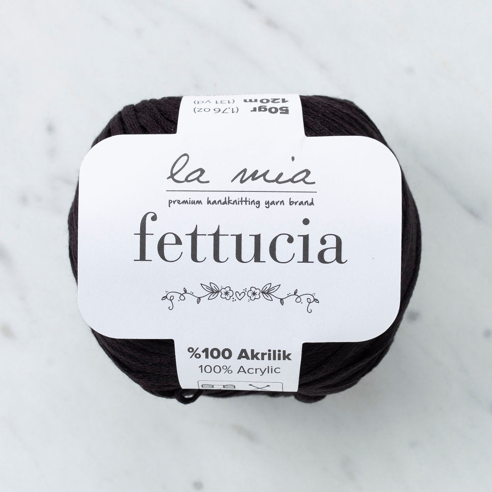 La Mia Fettucia Siyah El Örgü İpi - L006
