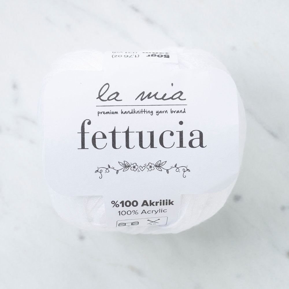 La Mia Fettucia Beyaz El Örgü İpi - L001