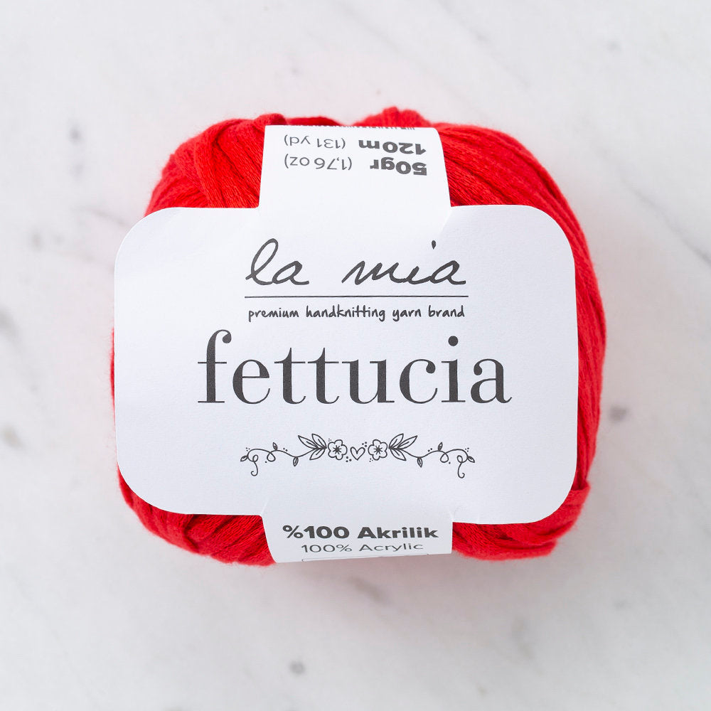 La Mia Fettucia Kırmızı El Örgü İpi - L092