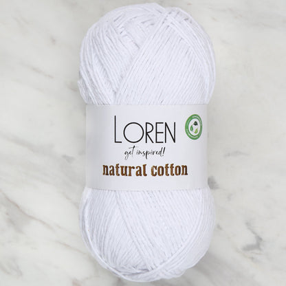 Loren Natural Cotton Beyaz El Örgü İpi - R001