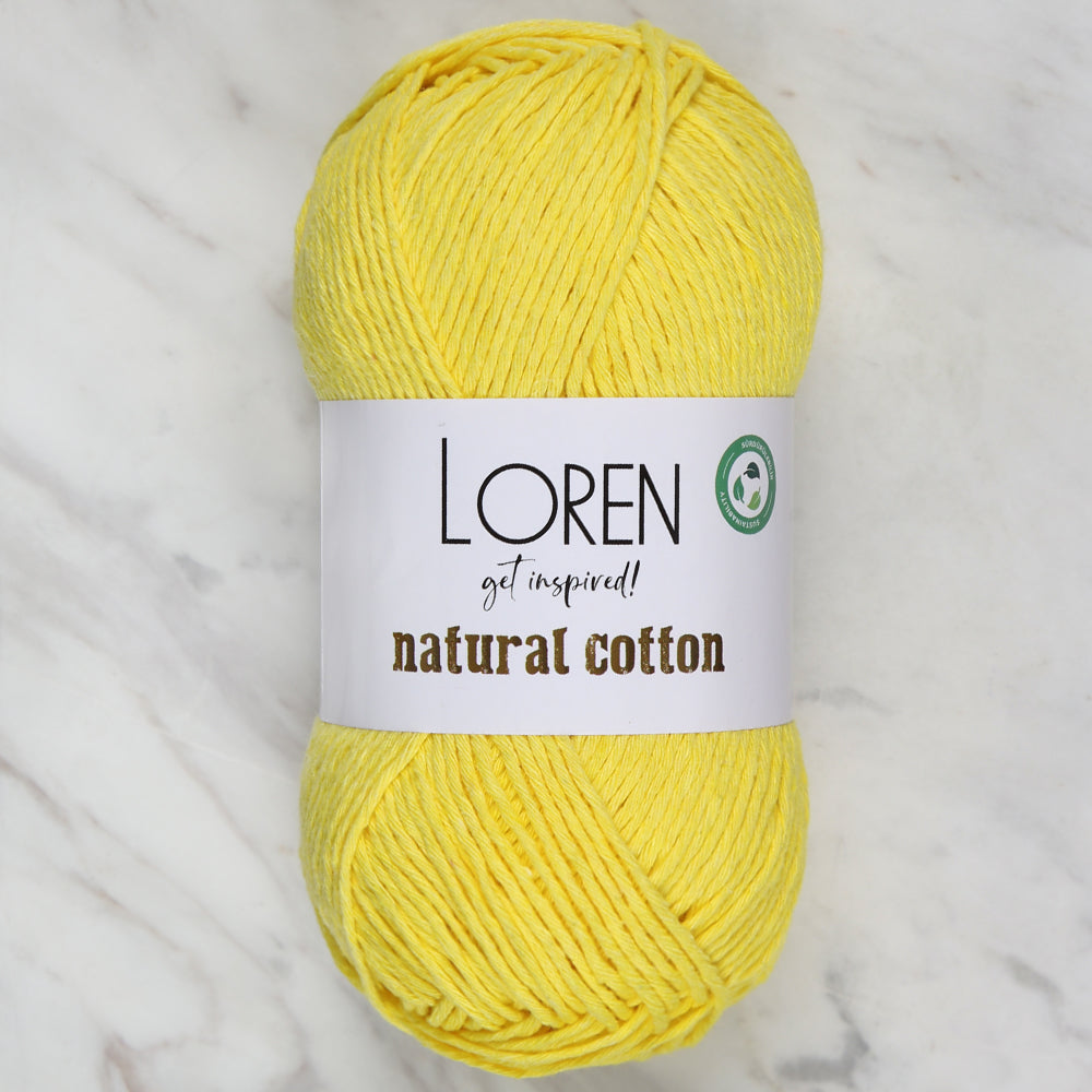 Loren Natural Cotton Pastel Sarı El Örgü İpi - R086