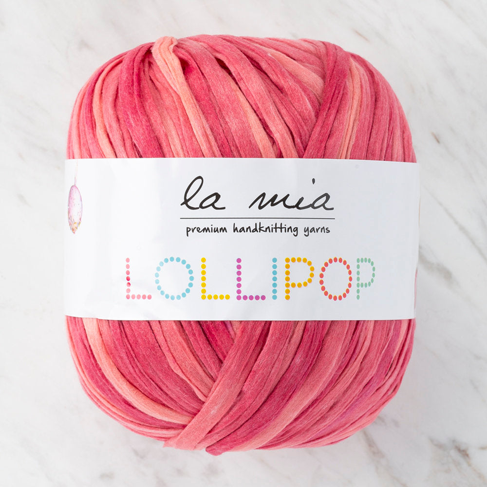 La Mia Lollipop Ebruli Pembe Yumuşak Kağıt El Örgü İpliği - LL002