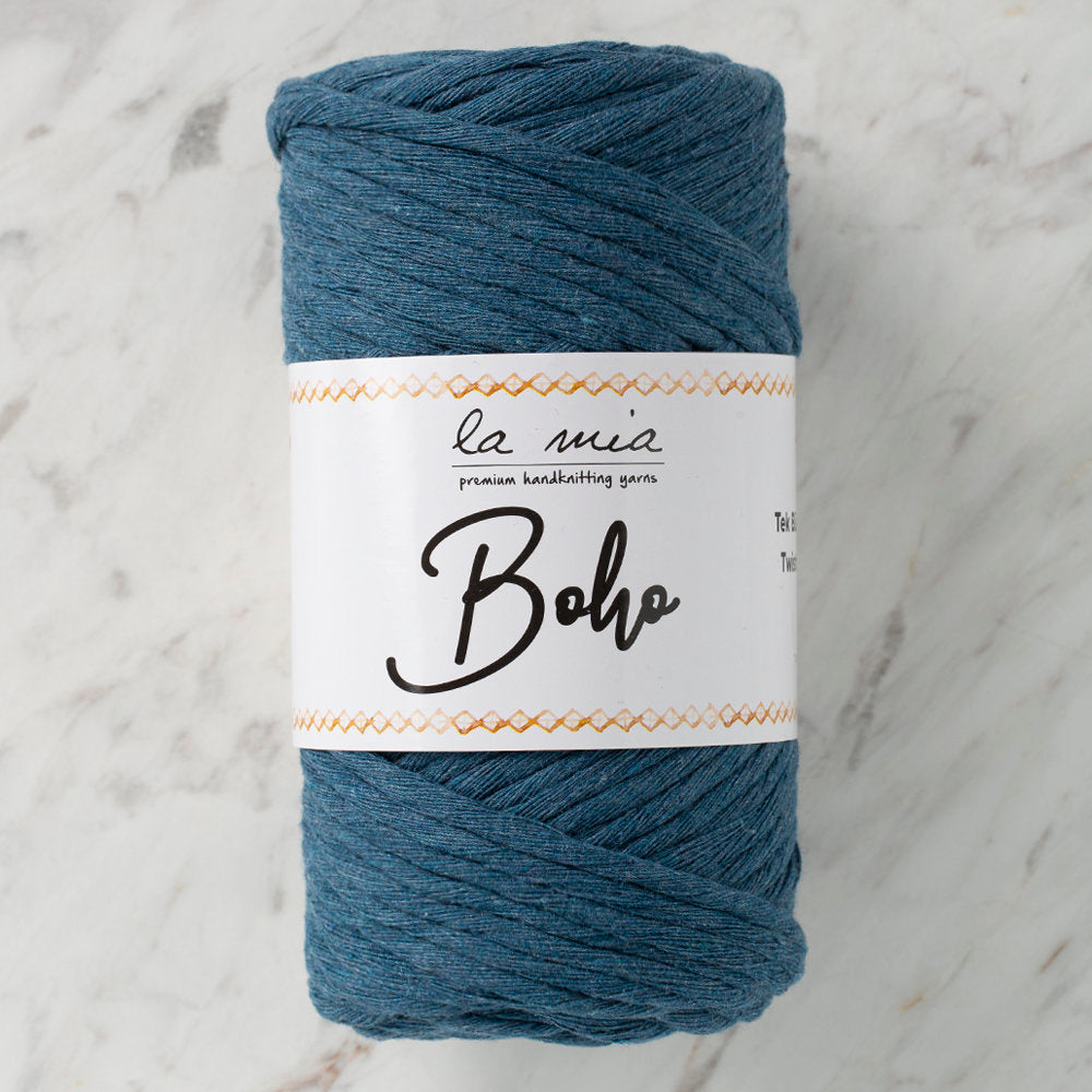 La Mia Boho Petrol Mavisi Büküm Makrome İpi - L053