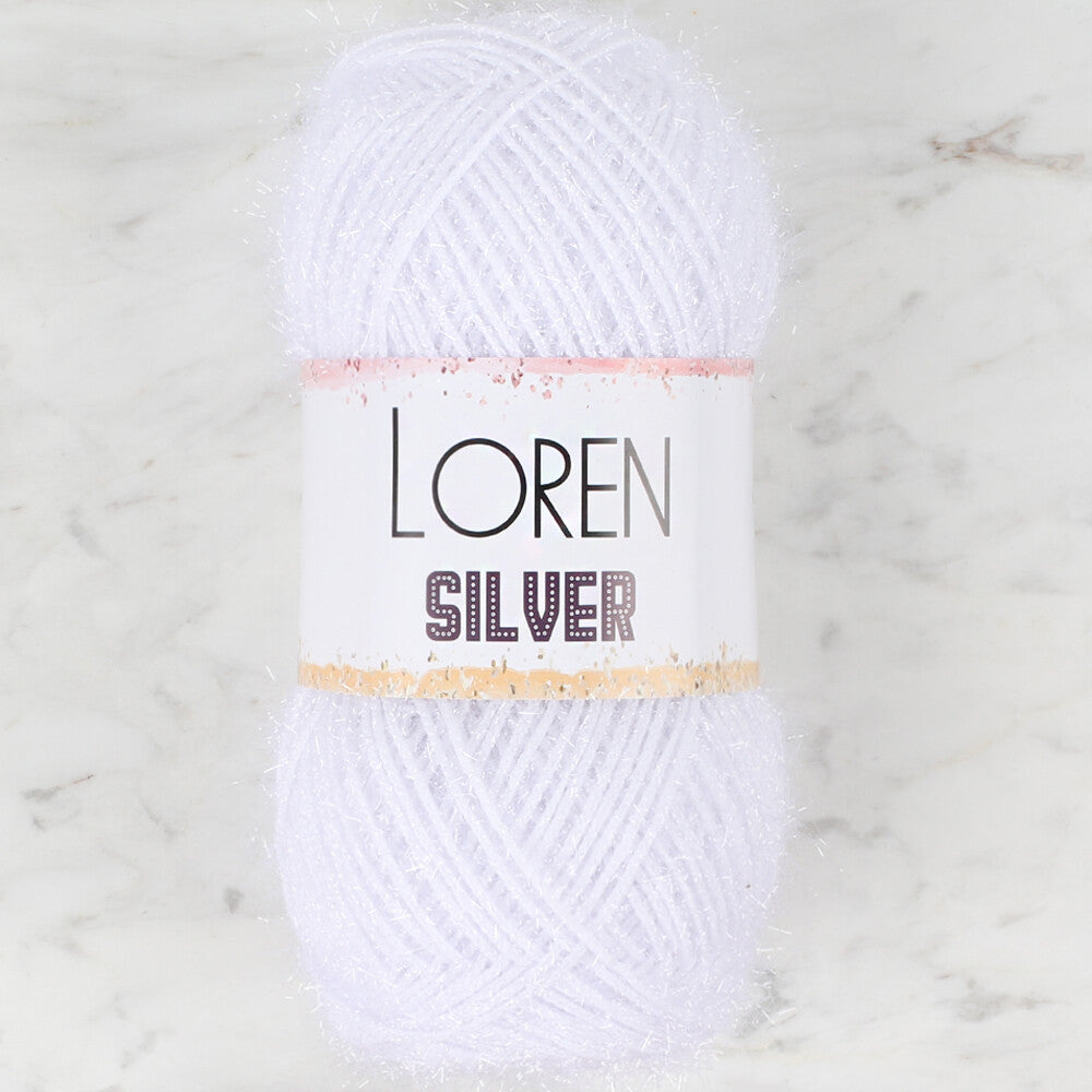 Loren Silver optik Beyaz El Örgü İpi - RS-Optik
