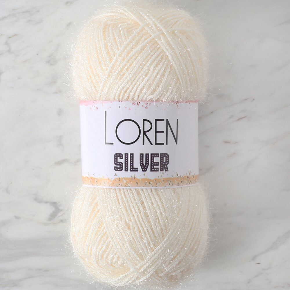 Loren Silver Beyaz El Örgü İpi - RS0064