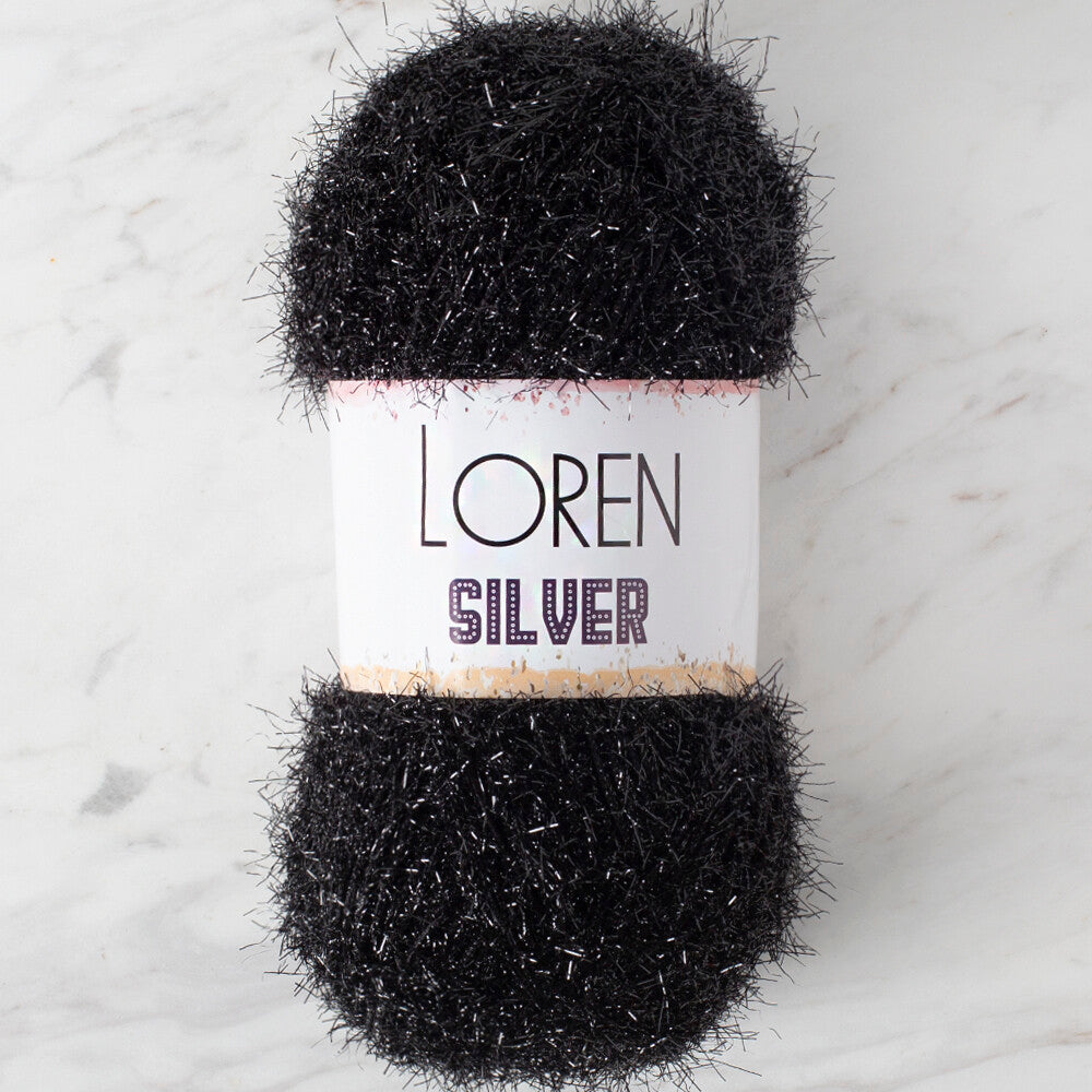 Loren Silver Siyah El Örgü İpi - RS1001
