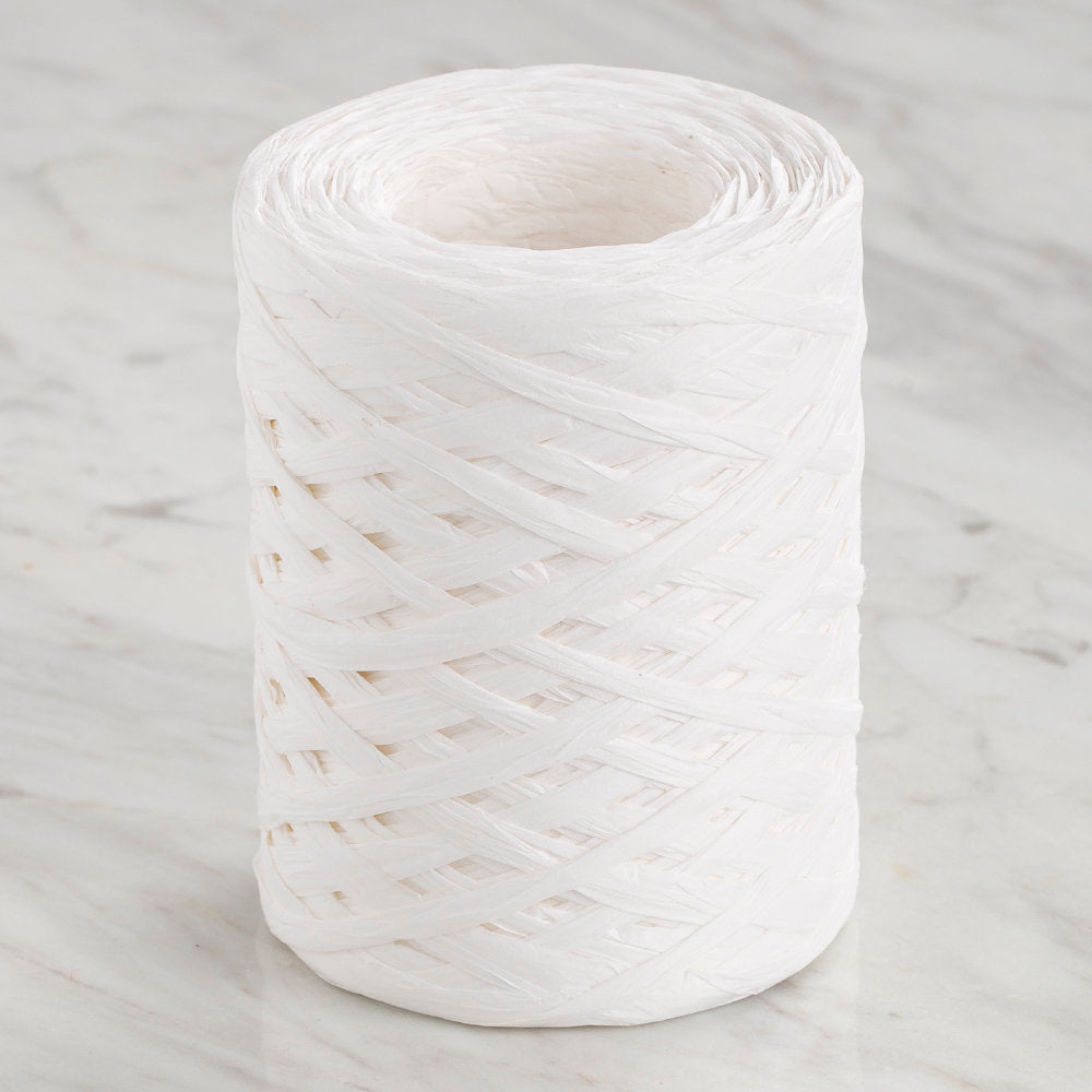 Loren Natural Raffia 90 gr Beyaz Kağıt İp - 1