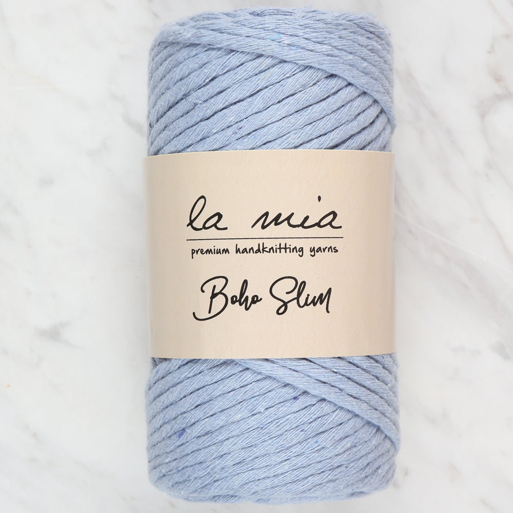 La Mia Boho Slim Açık Mavi El Örgü İpi -L069