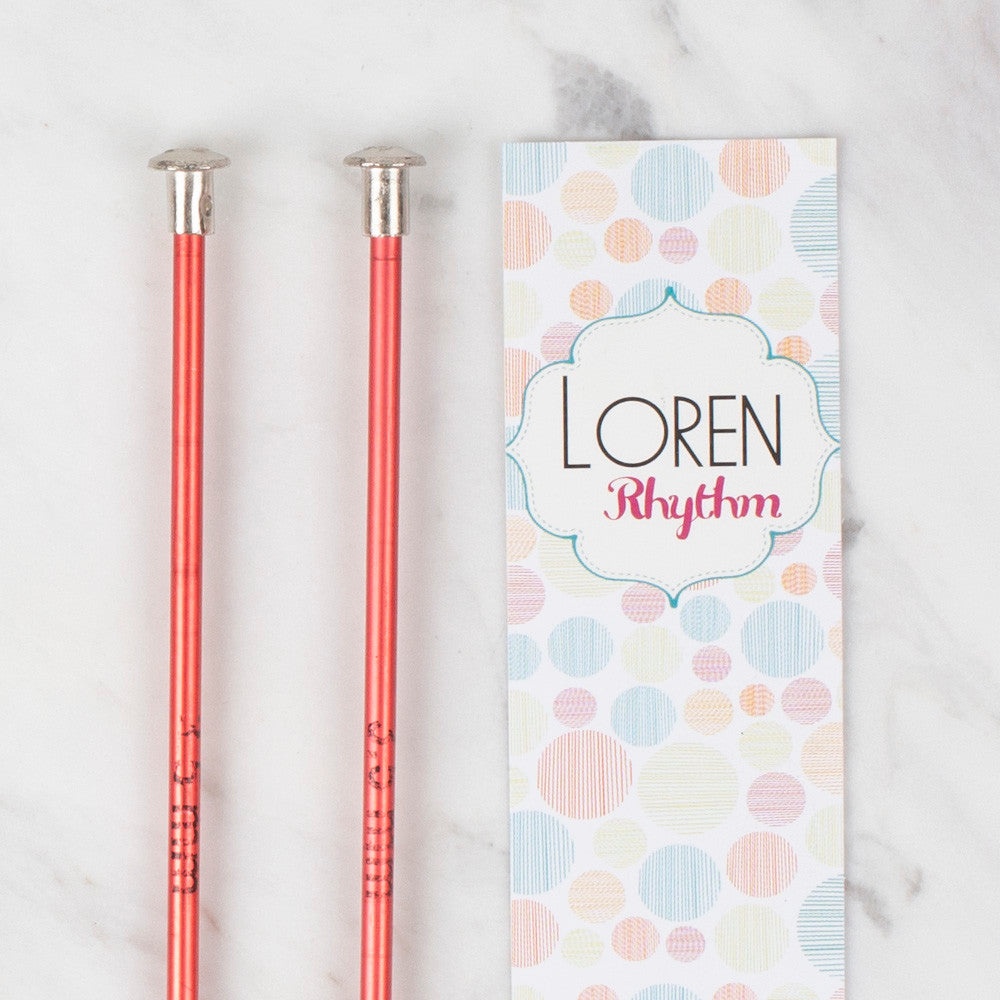 Loren Crafts Rythm 3,5mm Kırmızı Renkli Metal Örgü Şişi