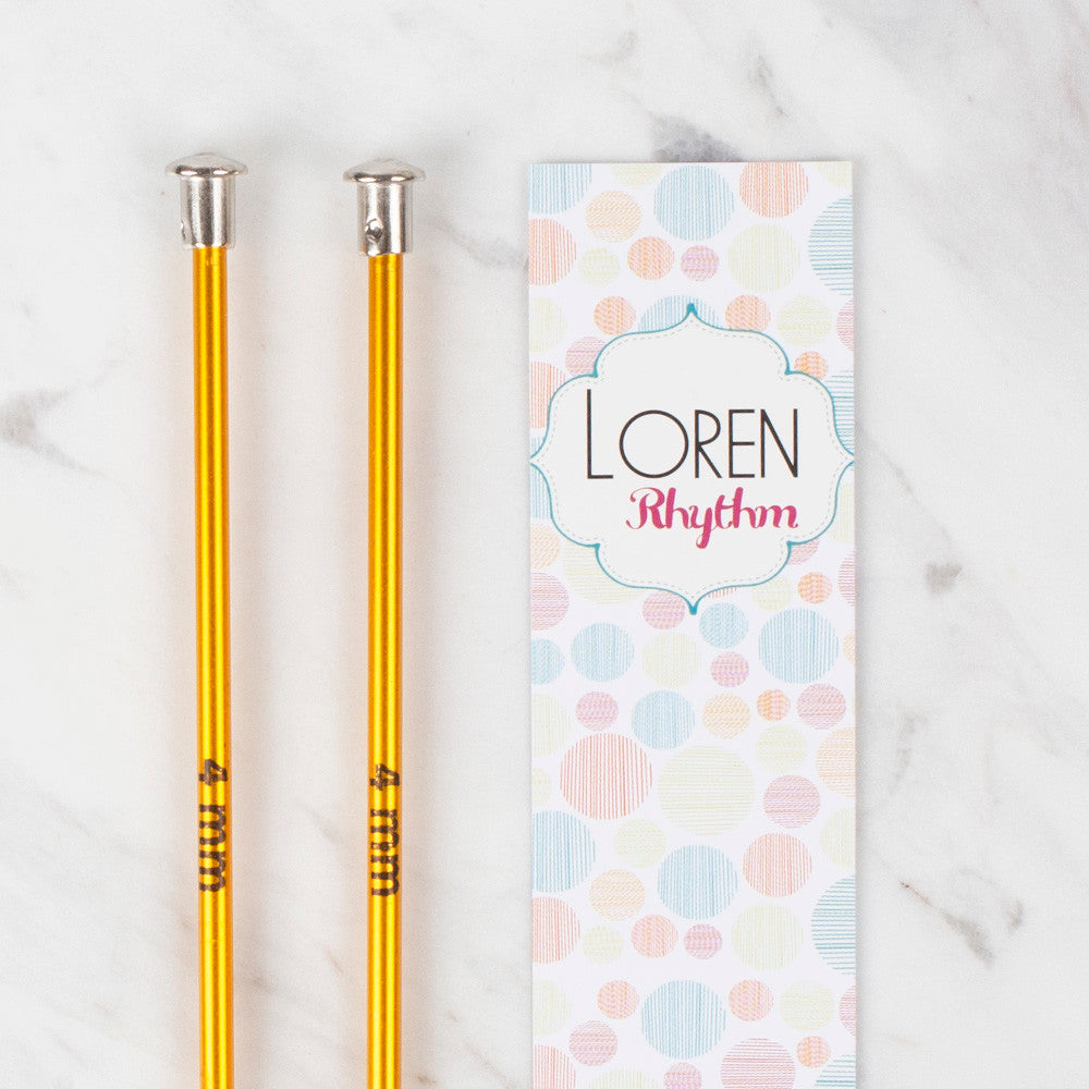 Loren Crafts Rythm 4mm Sarı Renkli Metal Örgü Şişi