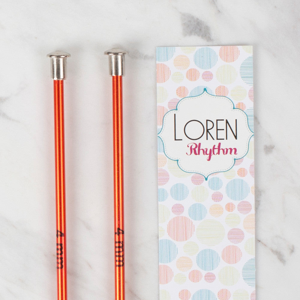 Loren Crafts Rythm 4mm Kırmızı Renkli Metal Örgü Şişi