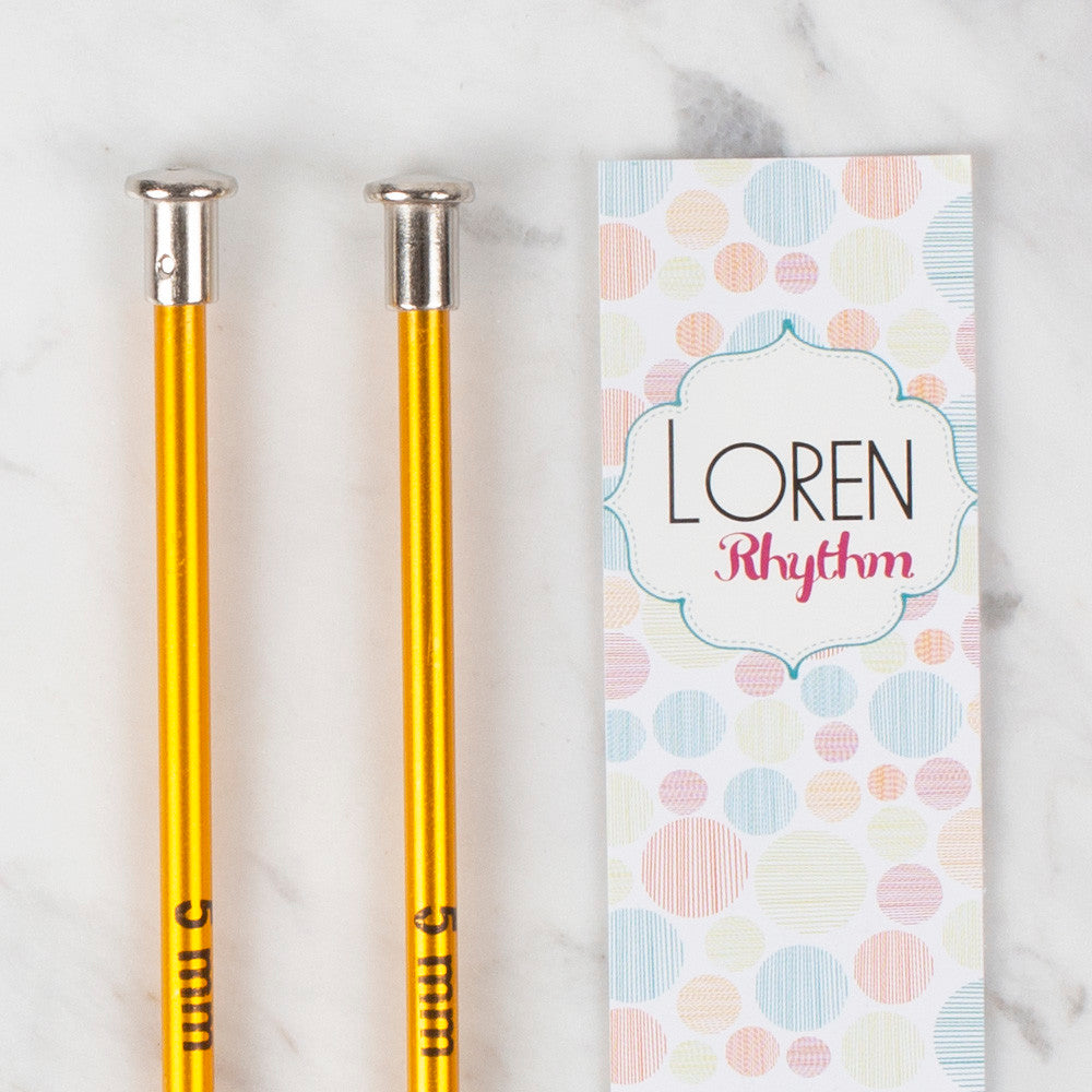 Loren Crafts Rythm 5mm Sarı Renkli Metal Örgü Şişi
